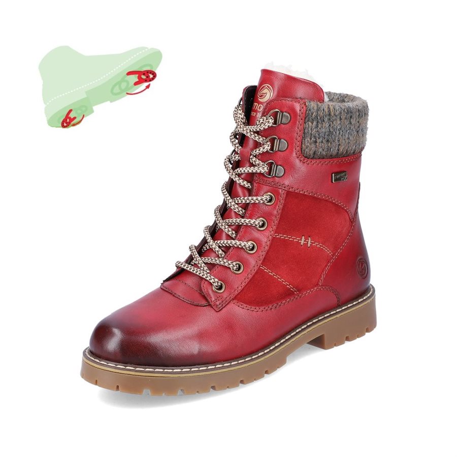 Red Waterproof Winter Boot D9378-35