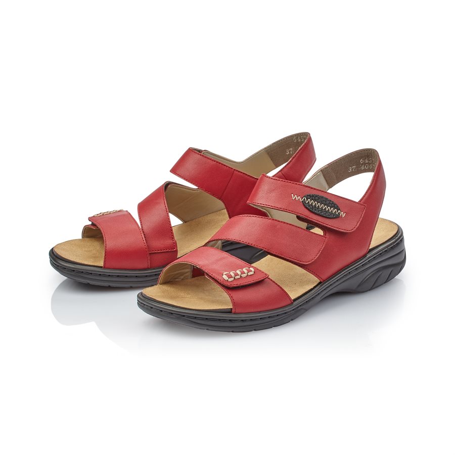 red designer flat sandals