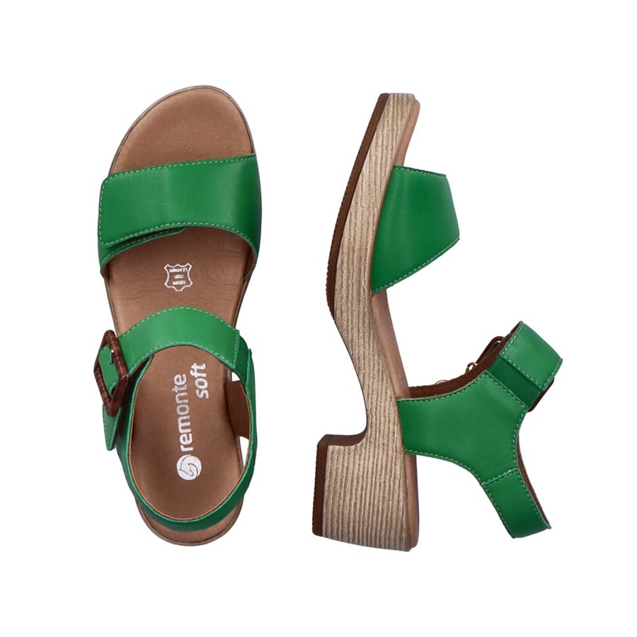 sandale a talon verte