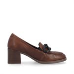 Brown high heel loafer D0V00-22