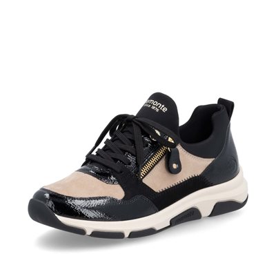 Black / beige laced shoe D1S02-04