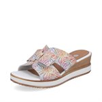 White / multi wedge heel slipper sandal D6456-90
