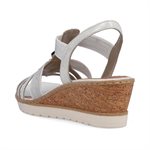 Sandale blanche à talon compensé R6264-80