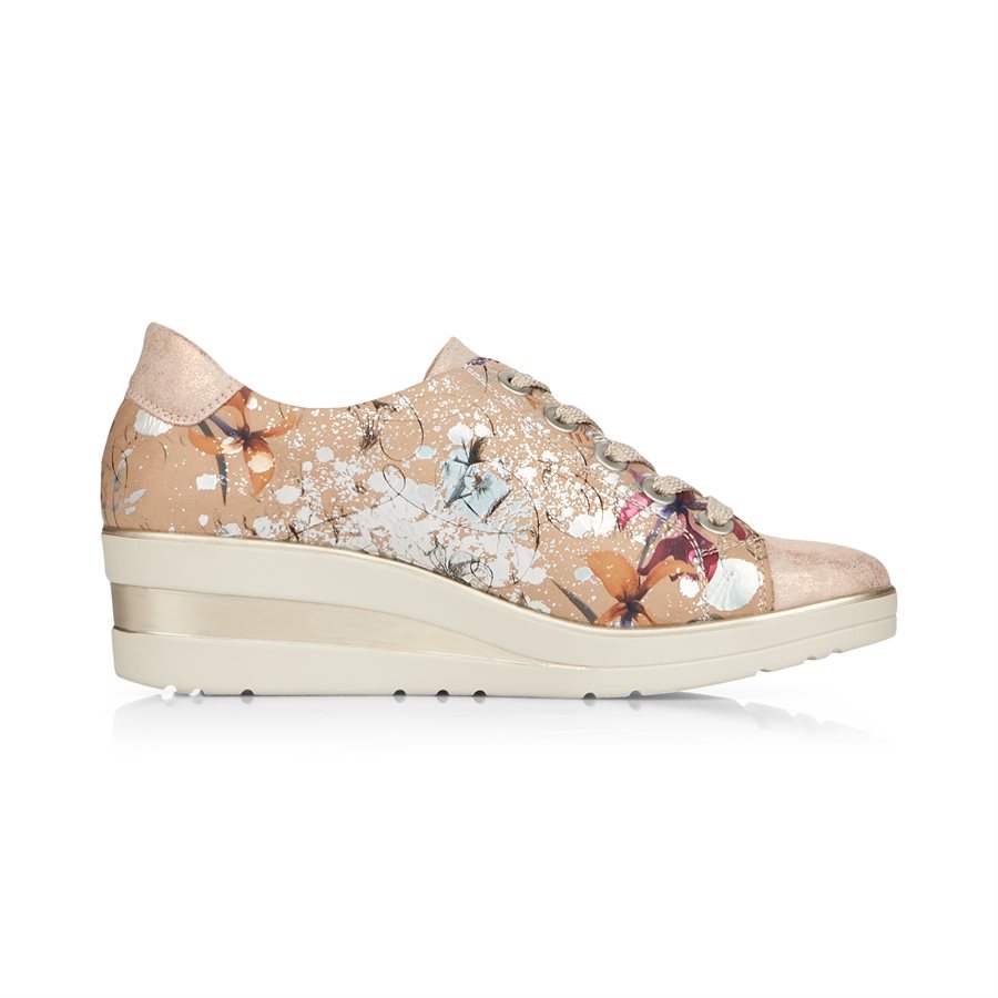 talon compensé rose poudré